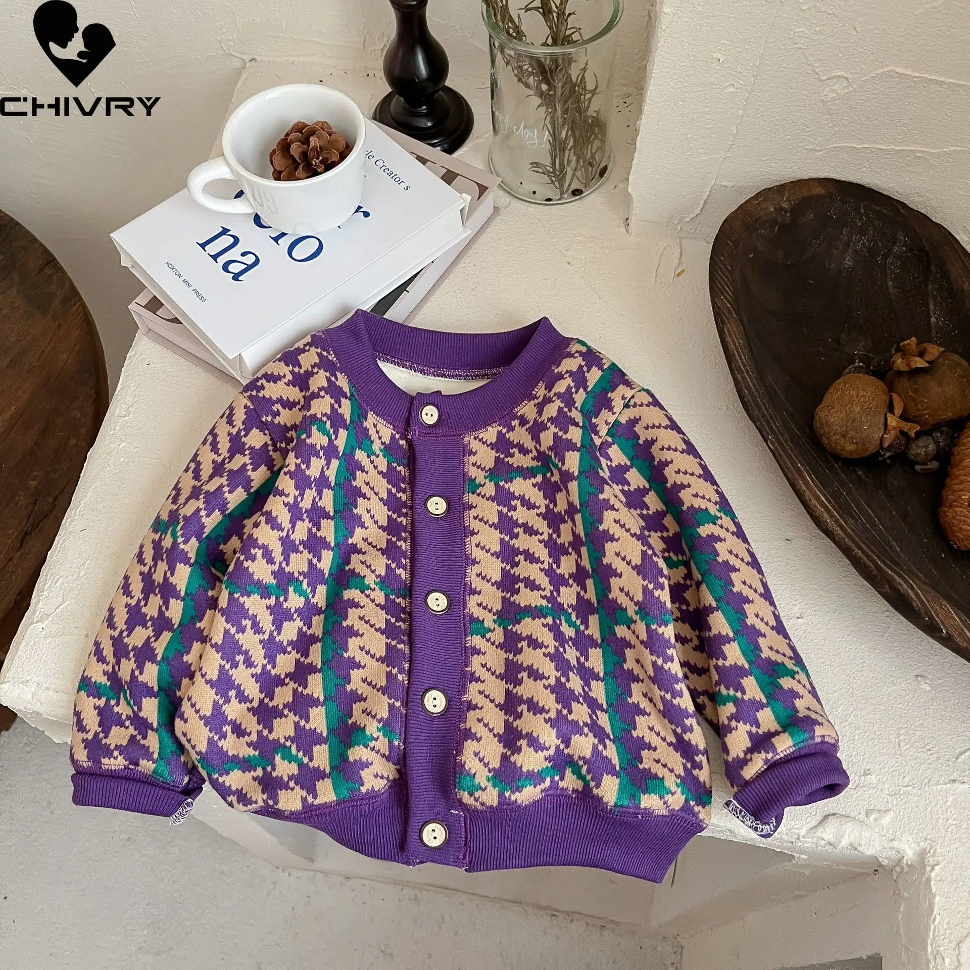 Pull épais à manches longues pour enfants, manteau de dessin animé pour bébés garçons et filles, cardigan chaud sans carreaux, automne et hiver, nouveau