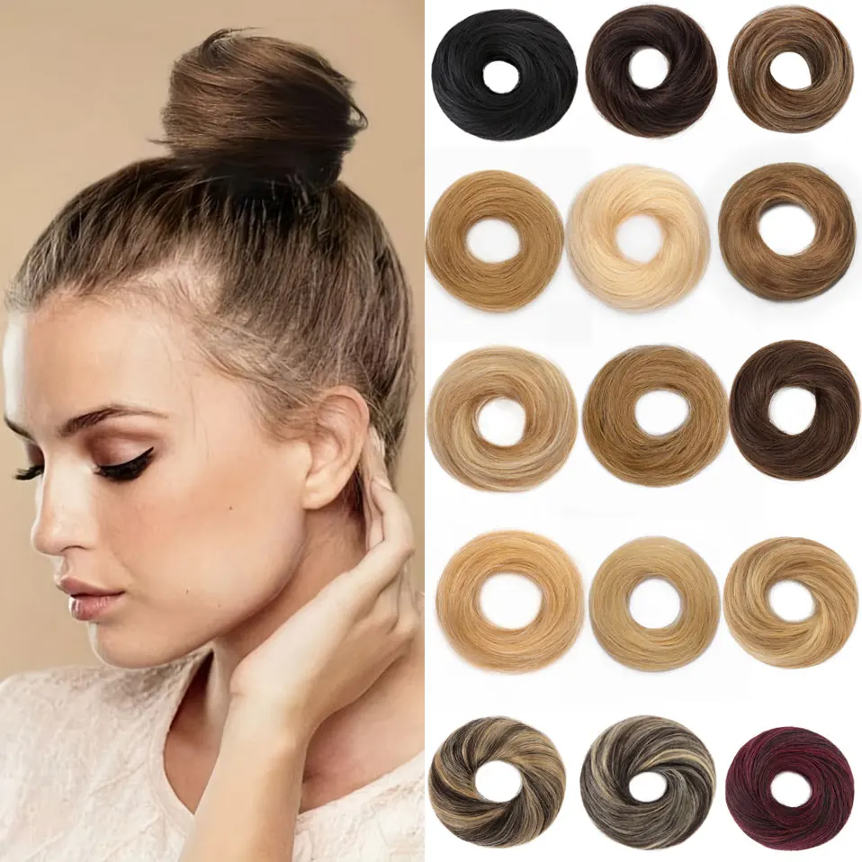 

Rich Choices Messy Bun Hair Piece Natural 100% Real Human Hair Donut Updo Elastic Rubber Band Human Hair Chignons Scrunchies