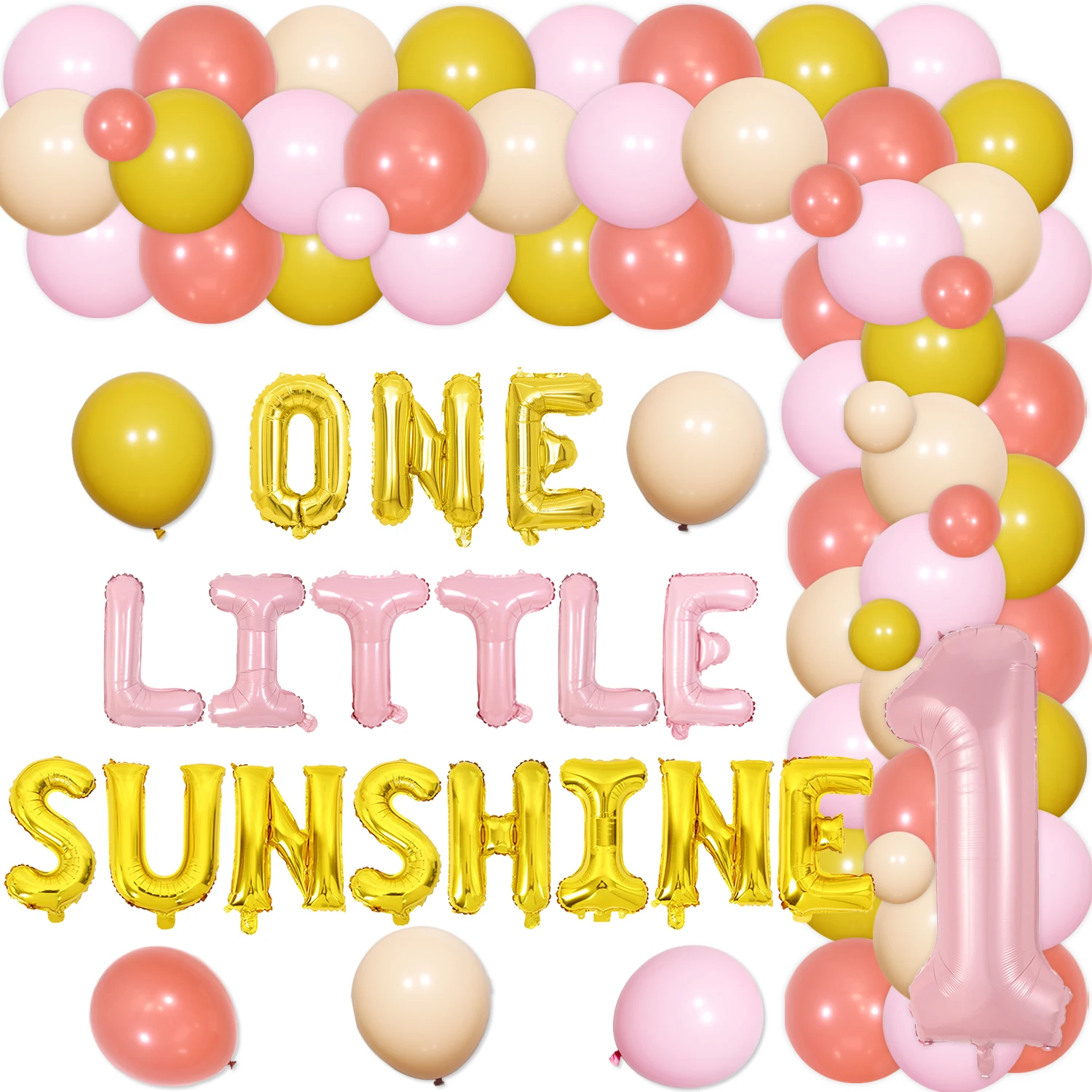 Sunshine 1st Birthday Party Decor Sun Balloon Garland ArchKit for First Trip Around The Sun Theme Birthday Groovy Party Supplies