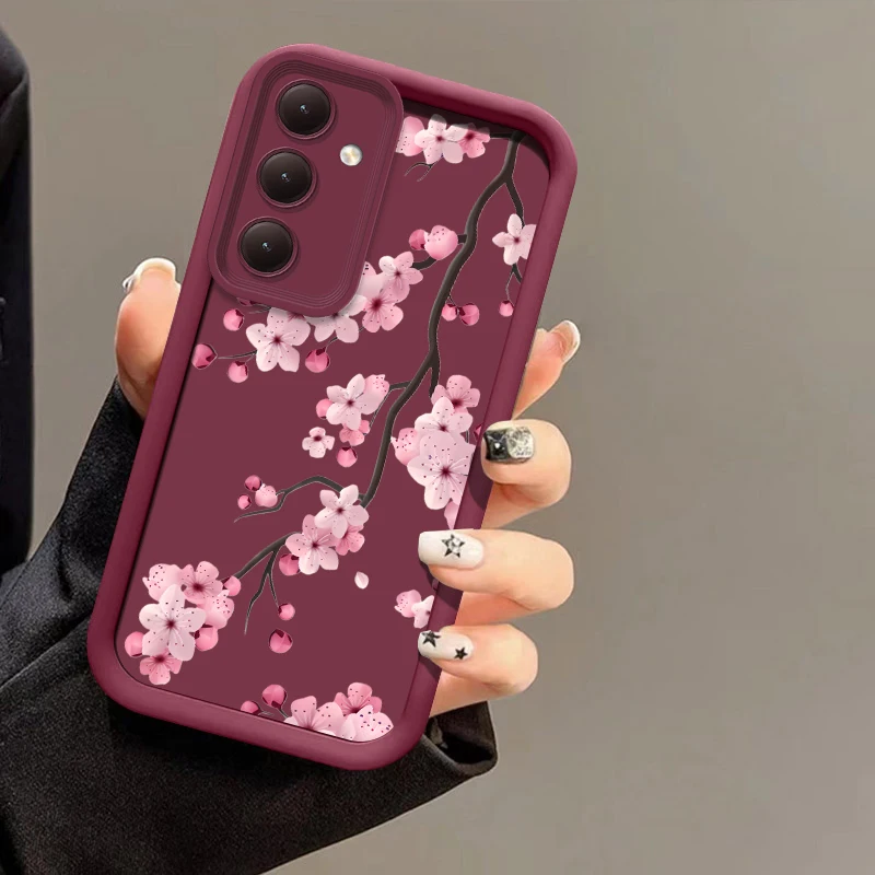 S26 Ultra Shockproof TPU Phone Case For Samsung Galaxy S25 FE S22 S21 S20 5G S24 Plus S23+ Luxury Flower Pattern Silicone Fundas