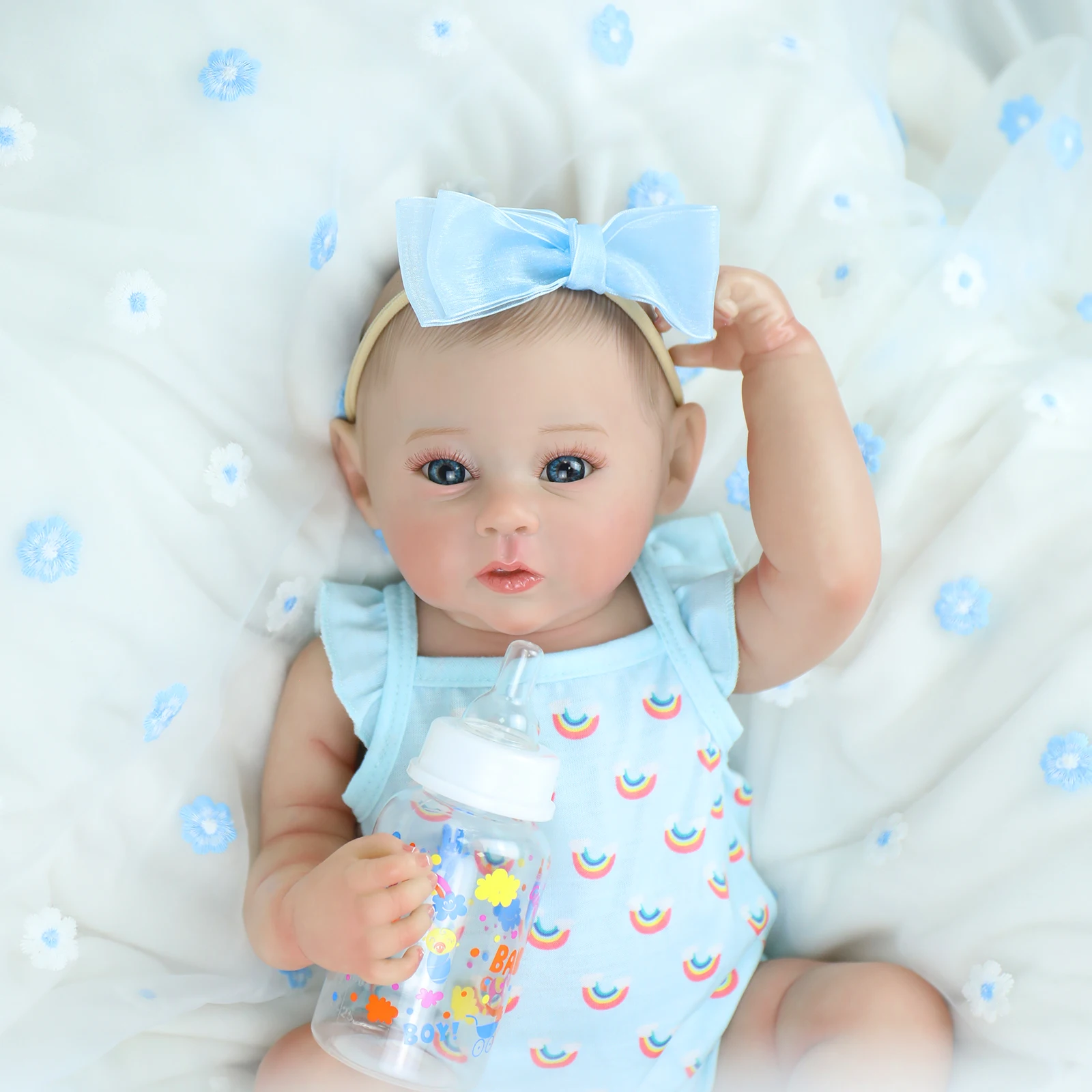 18Inch Reborn Poppen Silicon Vinyl Realistische Babypop Meisje Raven Met 3D Geschilderd Levensecht Haar Bebe Reborn Speelgoed Kerstcadeaus