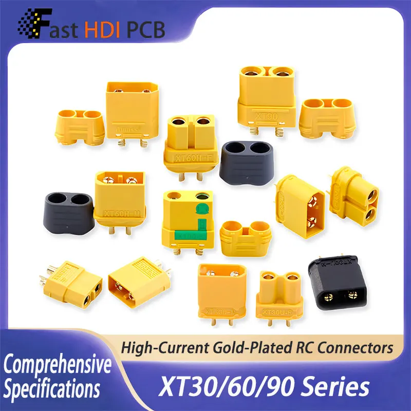 

Пары разъёмов XT30U XT60 XT90 "папа-мама" на 20A 60A 90A, позолоченный штекер для высокого тока для LiPo аккумулятора RC дрона и ESC
