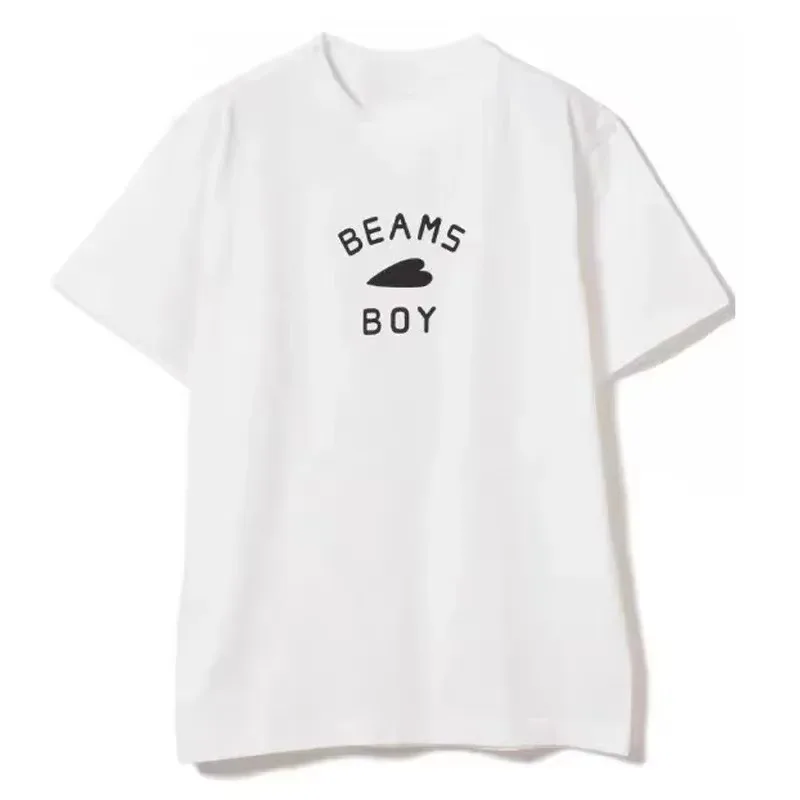 2026 new Minimal Heart Text Graphic T-shirt Men Casual Short Sleeve Crew Neck Top