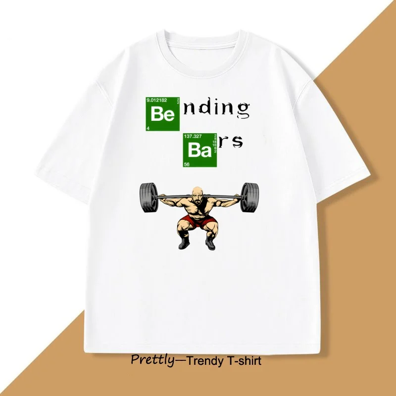 كسر سيئة والتر وايت رياضة اللياقة البدنية تي شيرت عادية القطن قصير الأكمام رفع الأثقال التي شيرت Harajuku القطن قصير الأكمام تيز