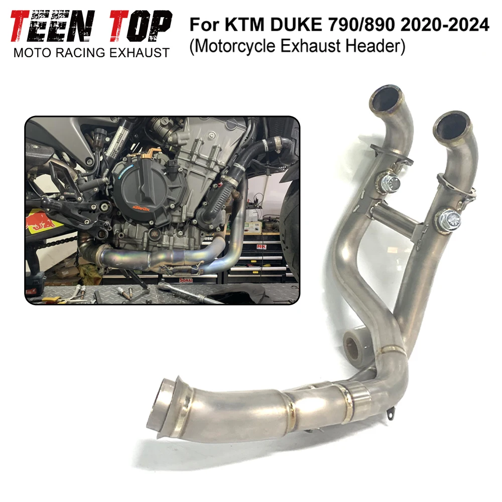 For KTM 790/890 DUKE Exhaust Header Front Link Pipe Titanium Alloy Motor Bike Escape Connection Pipe 890 Duke 2020-2024
