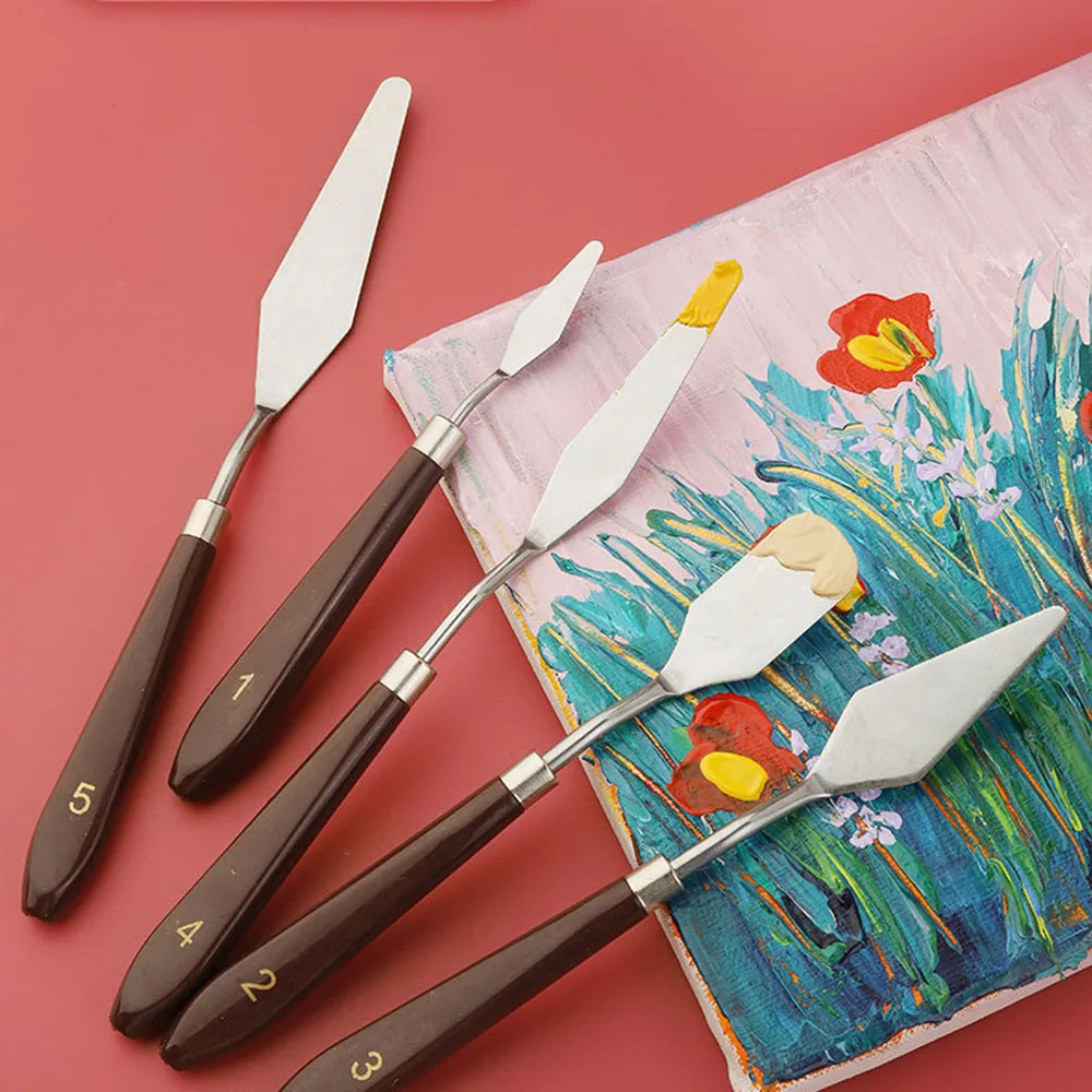 

7Pcs/Set Stainless Steel Oil Painting Knives Artist Crafts Spatula Palette Knife Oil Painting Mixing Knife Scraper Art Tools