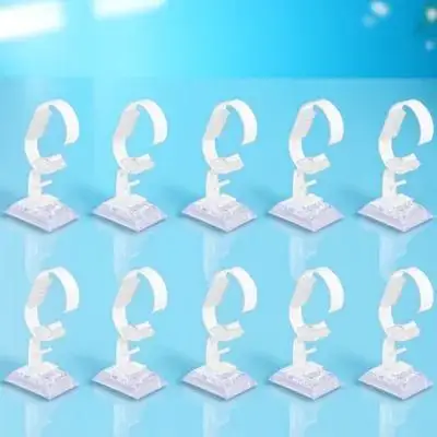 10 قطعة من البلاستيك القابل للتعديل عرض موقف C حلقة حامل الرف المنظم للمجوهرات أساور ساعة عرض موقف