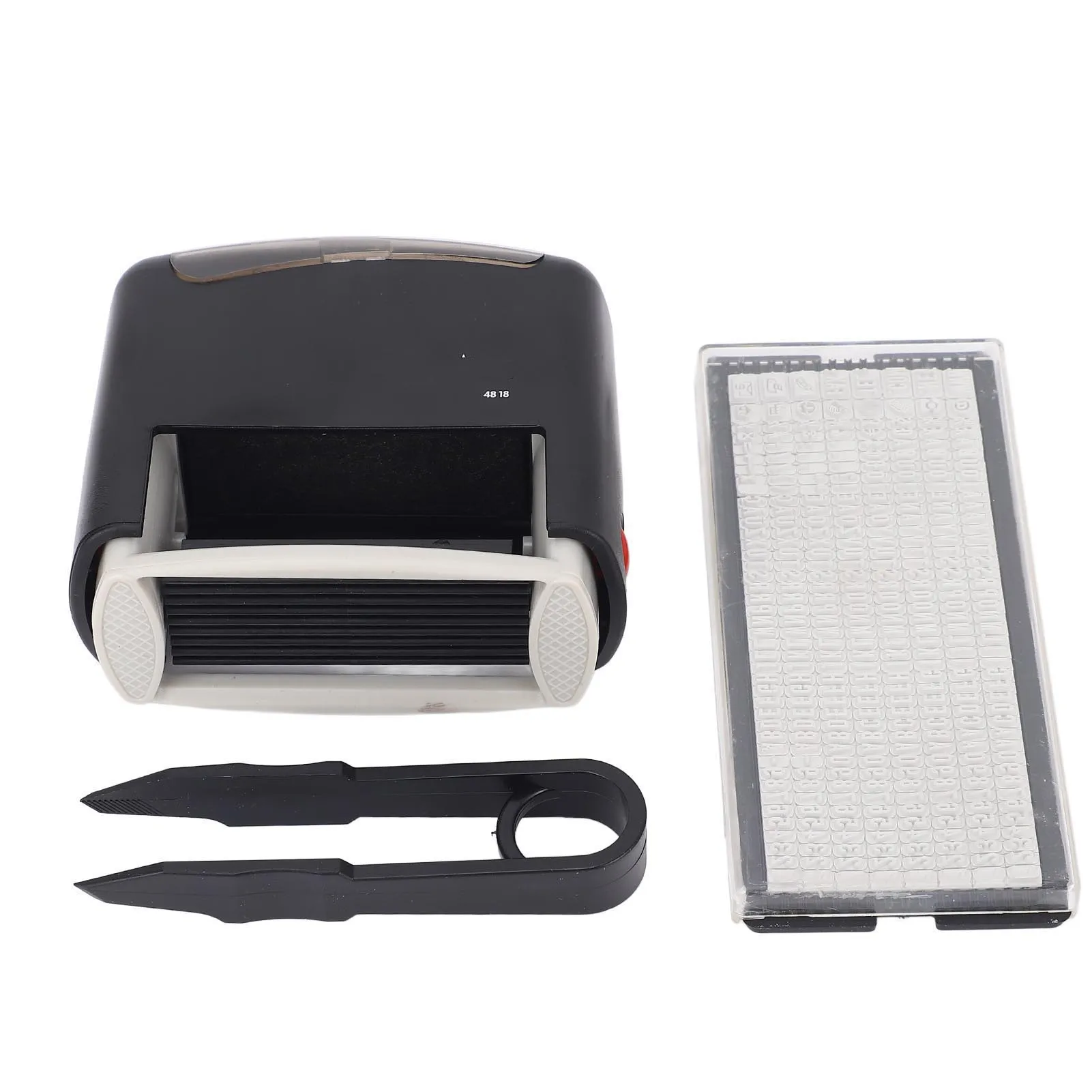 التحبير الذاتي ختم عنوان ختم 48x18 مللي متر قذيفة سوداء رقم رسالة رمز مزيج ختم شخصية التلقائي الختام