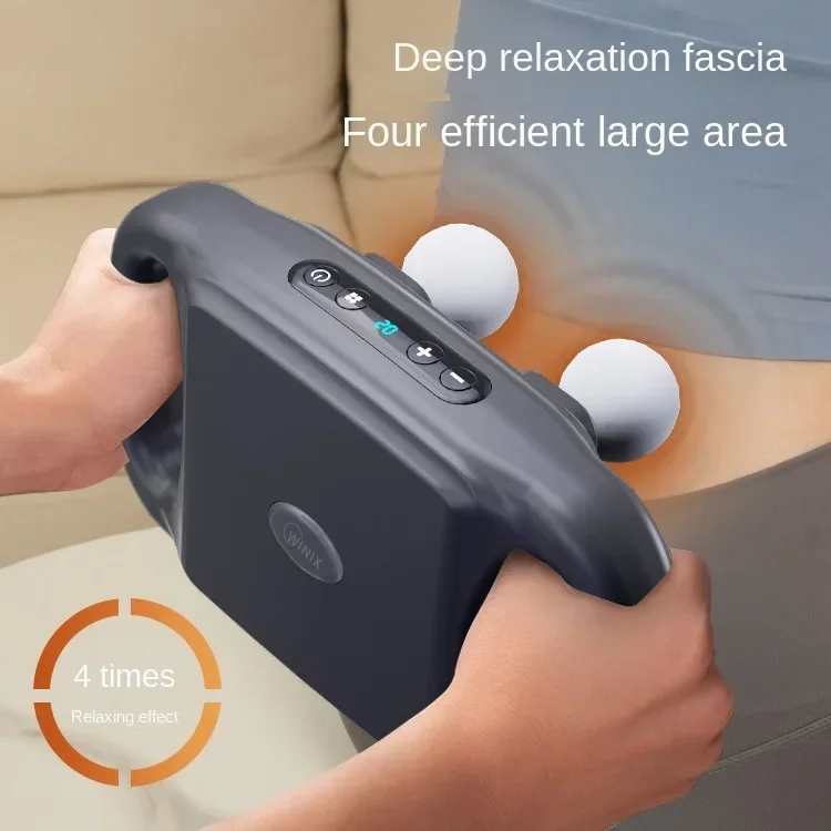 Four-head Fascia Gun Relaxation Massage Professional Grade Wireless Waist Back Masajeador Deep High Frequency Vibration