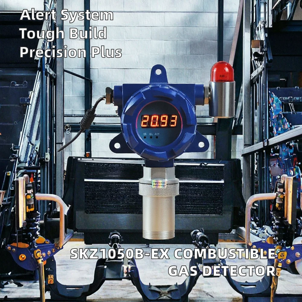 SKZ1050B-N2 High Precision Fixed Combustible Gas Detector 0-100% LEL Metal Construction 24V DC Powered Light Alarm 1 Year