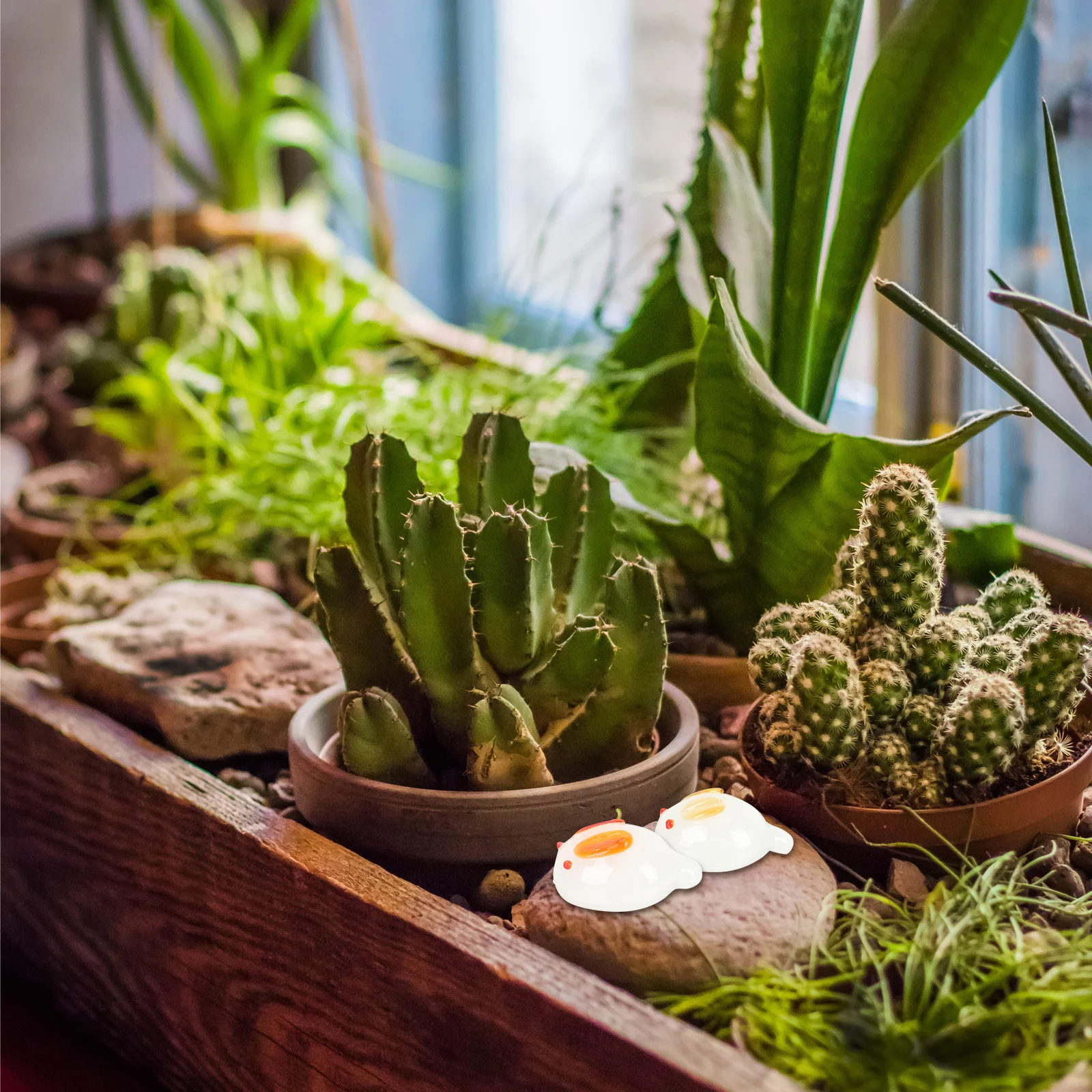 

15 Pcs Bunny Decoration Glass Rabbit Statues Animal Cute Sculpture Home for Ornaments Figurine