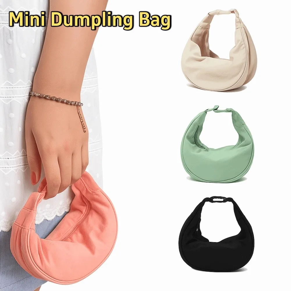 

Fashionable Korean Style Nylon Crossbody Bag Handbag Lightweight Mini Dumpling Bag Solid Color Oxford Cloth Shoulder Bag Travel