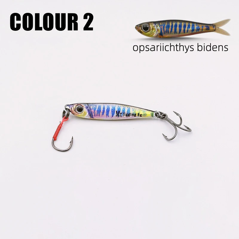 Neue 1,5/3/5g Micro-Jigging-Köder 3D Bionics Mini-Jig-Köder Gießlöffel-Angelköder mit Pailletten für Bach-Mikrofischen Angelzubehör – Detail 10