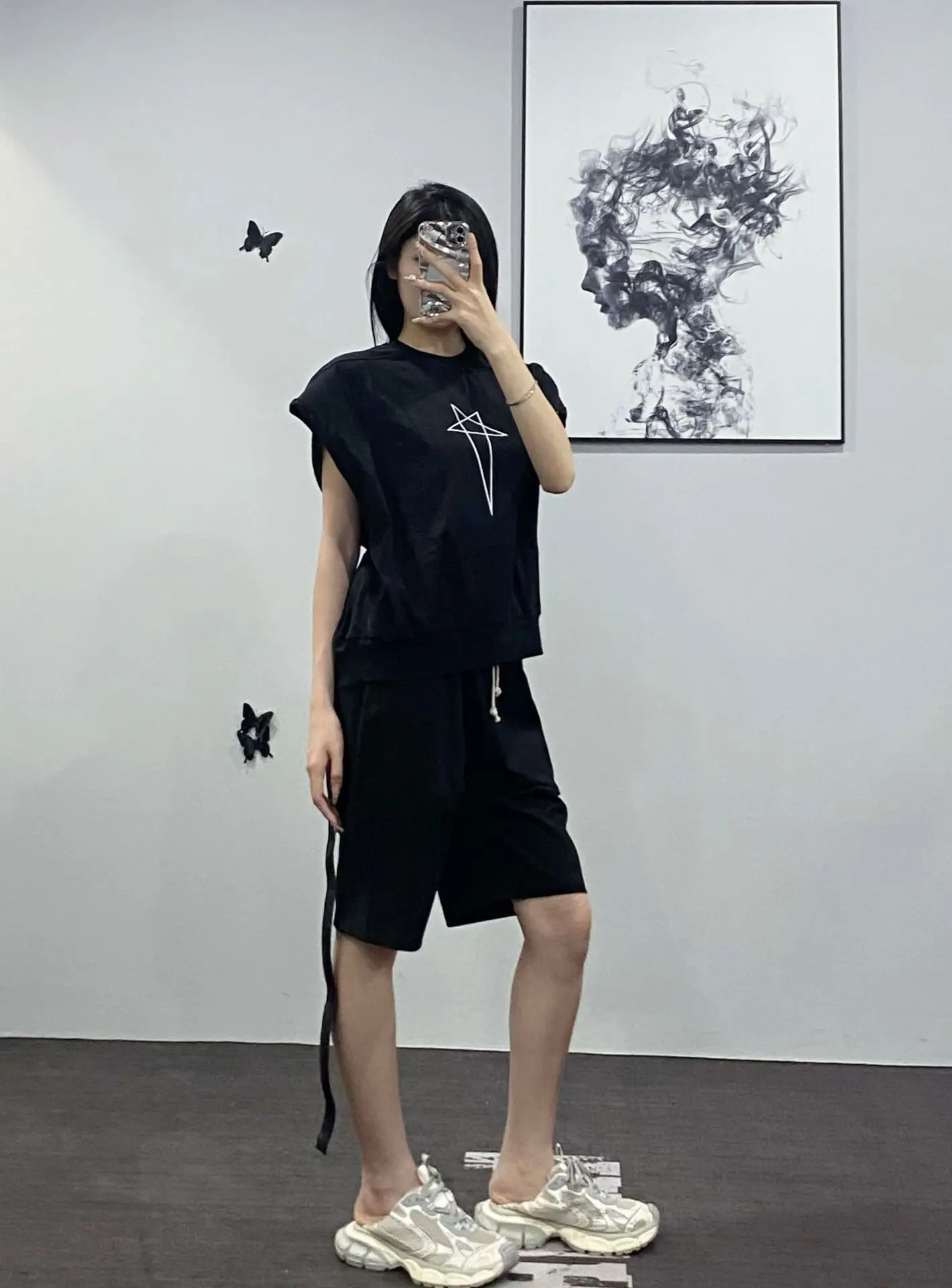 Rick Vest Summer Loose Sleeveless Owens Top Y2K Fashion Star Print Solid Color RO T-shirt High Street Minimalist Sweatshirt