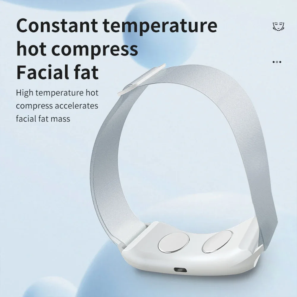EMS Trillingen V-Gezicht Massager Dubbele Kin Gezicht Shaper Facial Lifter Schoonheid Apparaat Heet Kompres Lifting Aanscherping Afslanken gereedschap