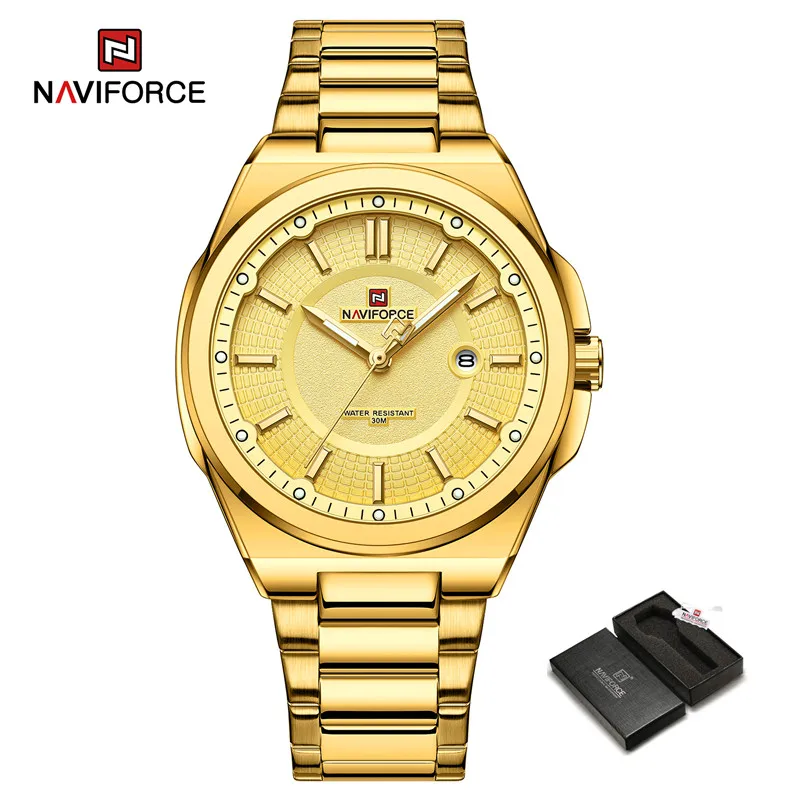 Original Marke Navi force neue Uhren für Männer Casual Sport Mann Edelstahl Armbanduhr wasserdichte Quarz klassische Uhr