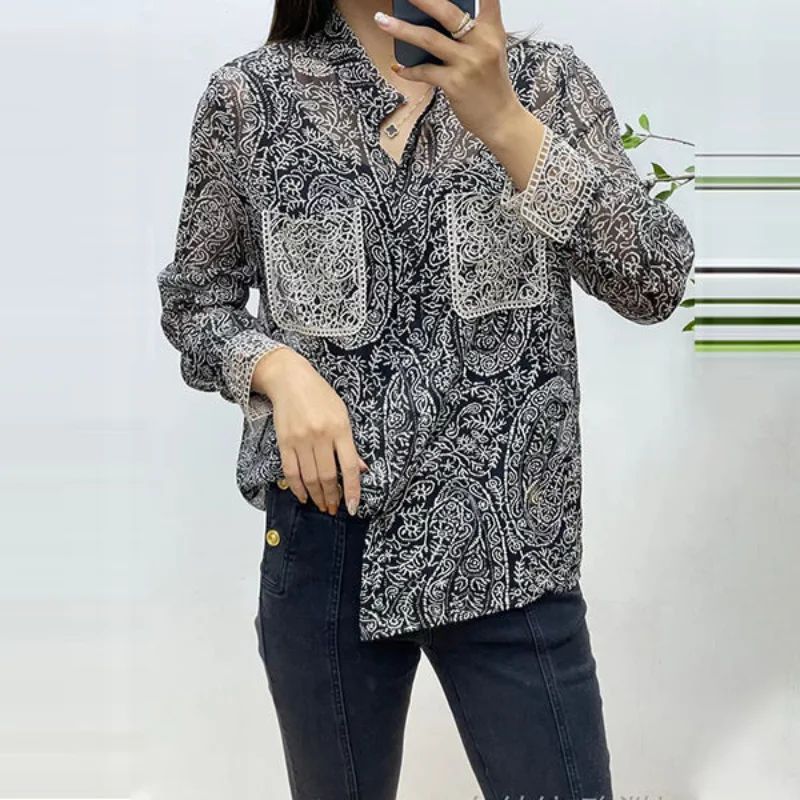 女性用長袖シャツ,ルーズブラウス,カジュアル,韓国ファッション,春,夏,ニュー,2023