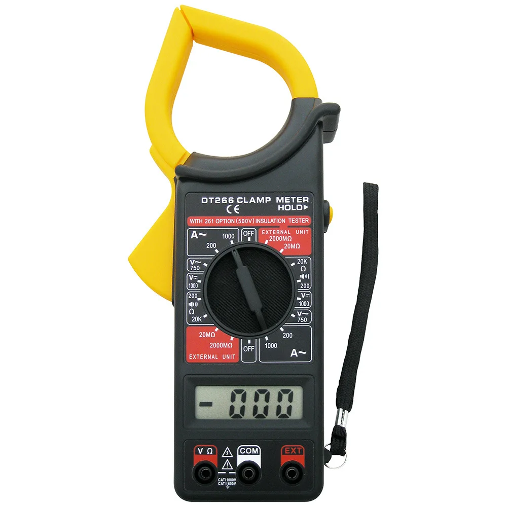 DT266 LCD 1999 Count Digital True RMS Professional Clamp Meter AC DC Current Voltage Tester Multimeter Pliers Ammeter