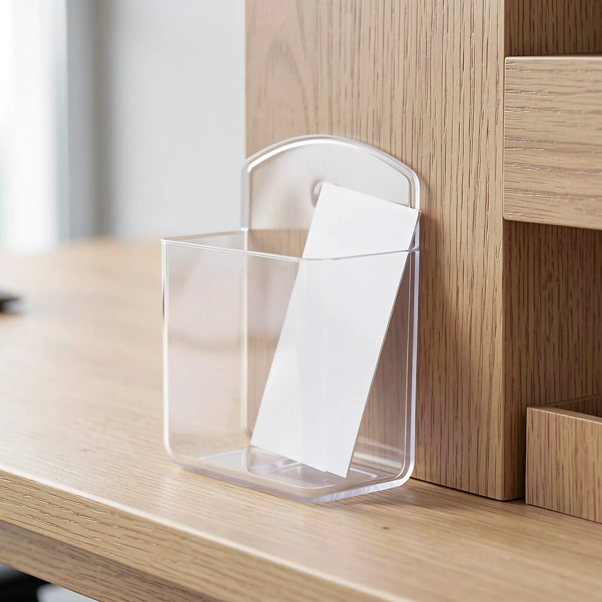 3個入り、粘着式壁掛け収納、プラスチック製リモコンホルダー、収納ボックス、穴あけ不要、マーカー付き