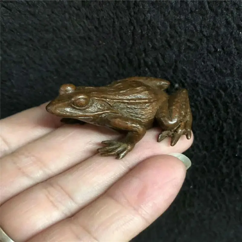 

Antique bronze incense tea pet ornament purely handmade + copper solid frog small ornament, frog toad tea pet