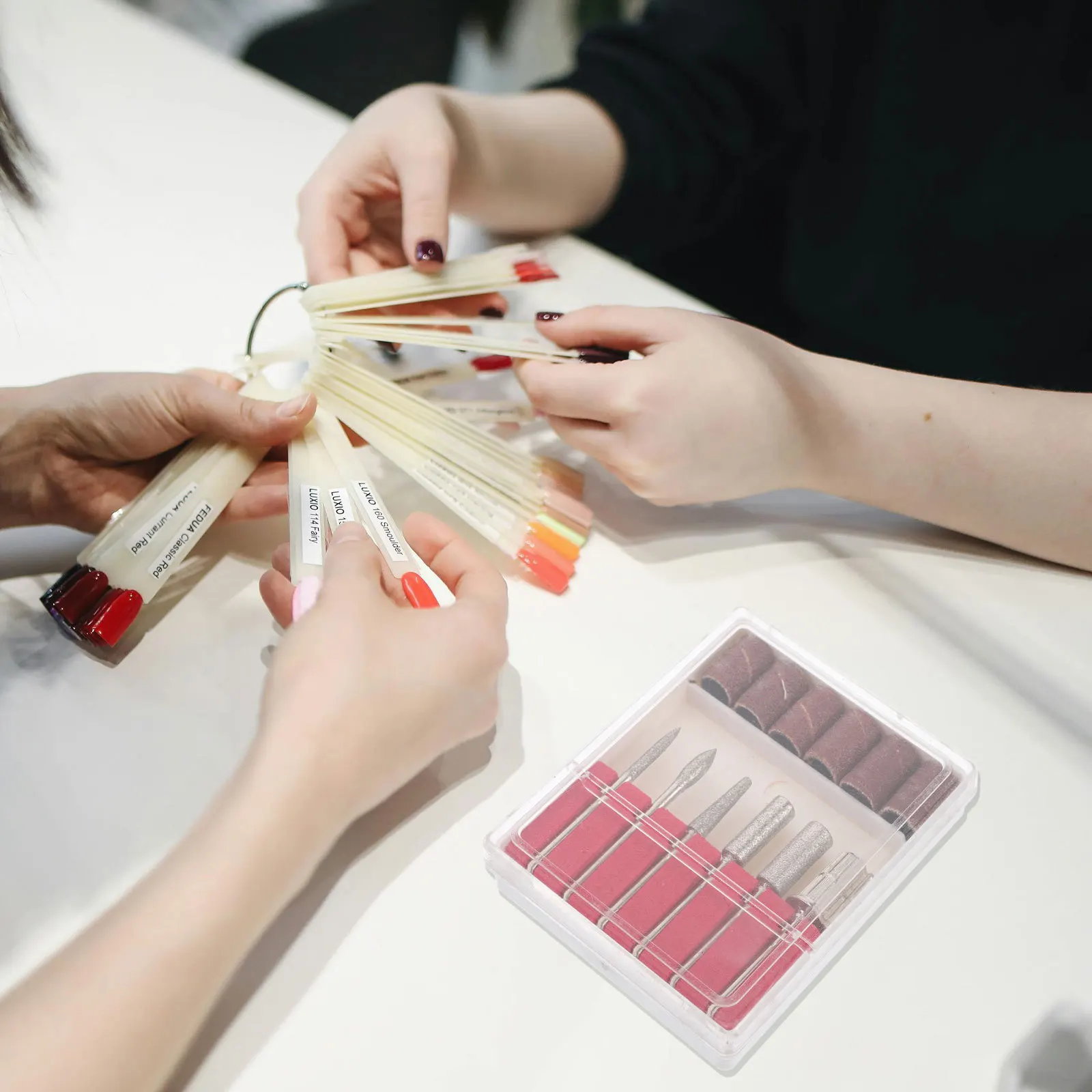 6Pcs Manicure Nail Bits Set Diamond Material Six Shaped Sanding Band Electric Drill Nail Grinding Polishing Pedicure Bits Set