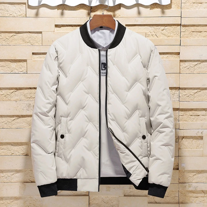 الرجال الشتاء الأبيض بطة أسفل سترة دافئة سميكة الوقوف طوق يندبروف سترات منفوخة الرجال عالية الجودة أسفل معطف الذكور سترة واقية