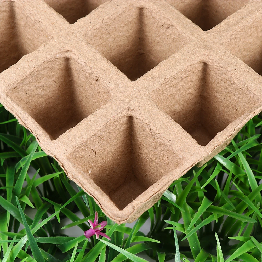 

18 Pcs 12 Cells Paper Pot Plant Starters Nursery Cup Kit Organic Biodegradable Paper Pulp Cultivation Cup Tray