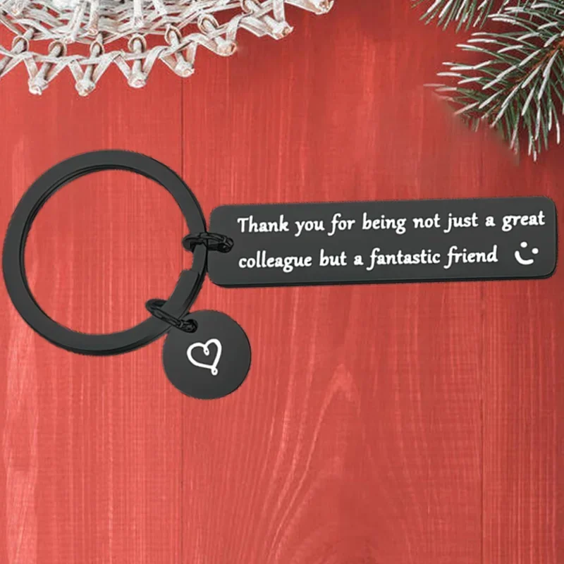 Metal Colleague Friendship Keychain Pendant Coworker Friend Gifts Key Chains Thank You for Being Not Just A Great Colleague