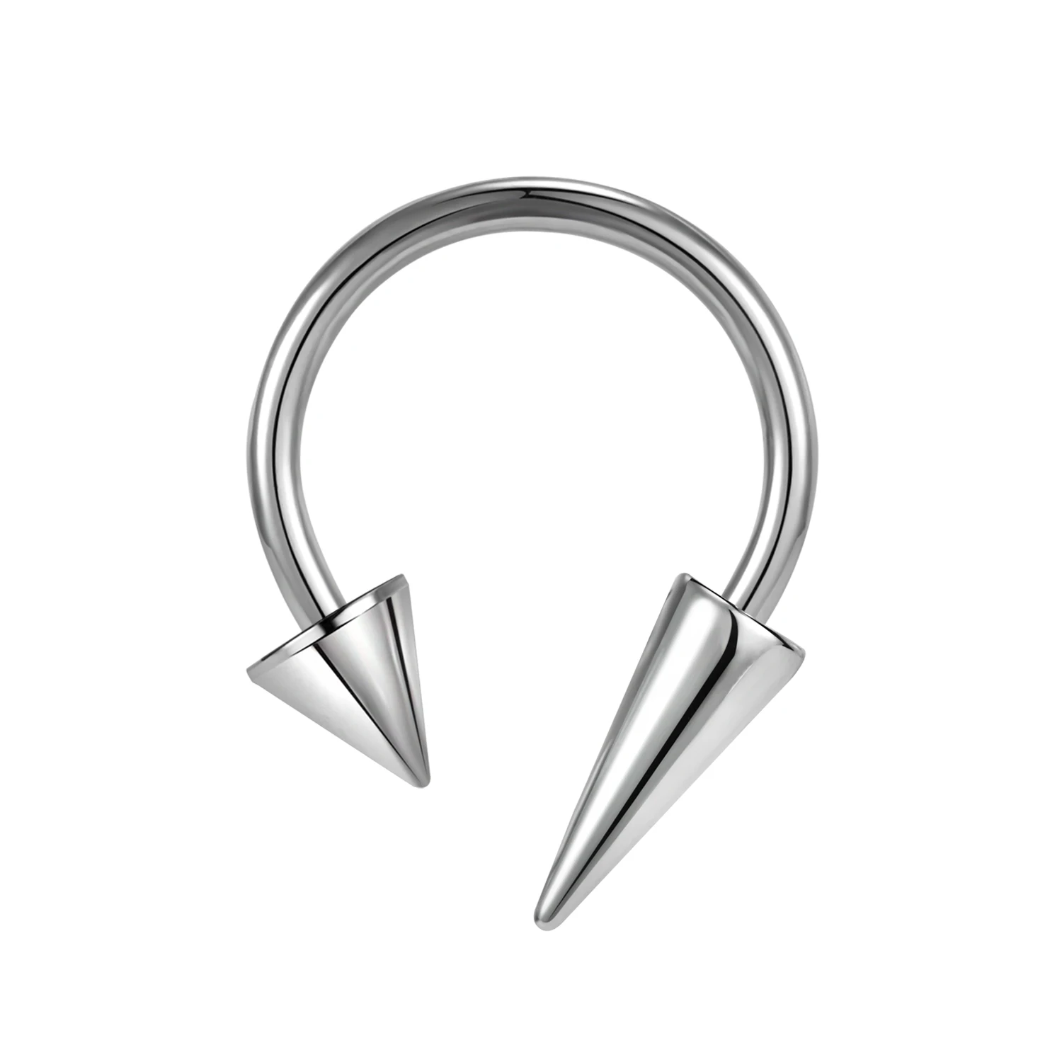 ZS 16G Kegel Septum Ring Edelstahl Hufeisen Nasenpiercing Spike Lippenringe Schwarz Farbe Tragus Helix Ohrring Körperschmuck