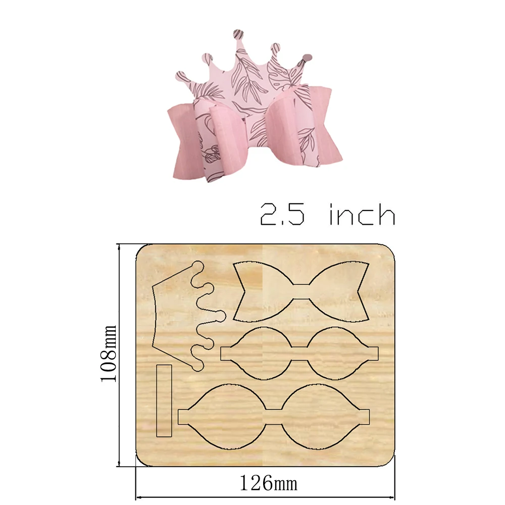 2021 New Bow crown  Cutting Dies Wooden Knife Die Compatible With Most Manual Die Cut Cutters