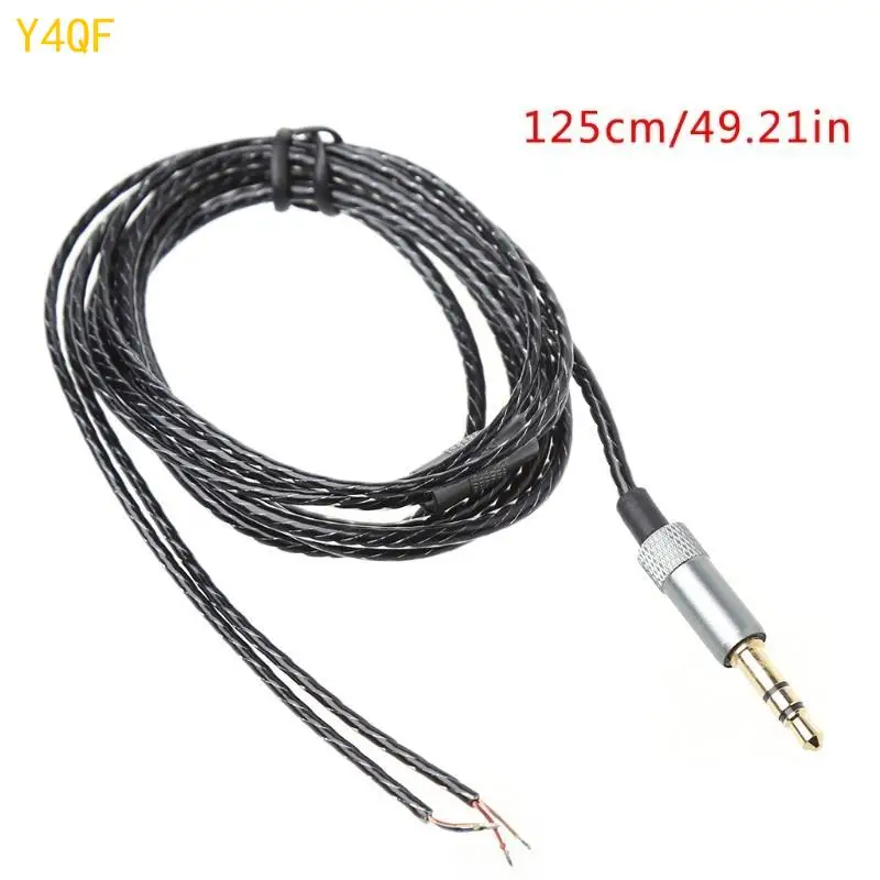 Y4QF 3.5mm 3pole Male Plug Cable DIY Earphone Wire Without Microphone Wire Oxygen-free Copper Wire 32 Cores Cable