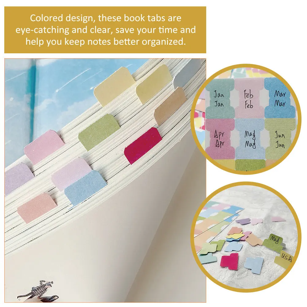 30Sheets Anti-Tear Classification Sticky Index Tabs Writable Book Markers for Annotation Reading Note Flags Document Labels