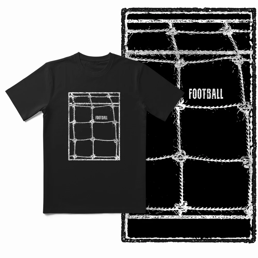 Coolmind YC Football Theme Print 100% Cotton Exclusive Graphic Men T shirt for men Big Size Cool BLACK men's novelty tee shirt