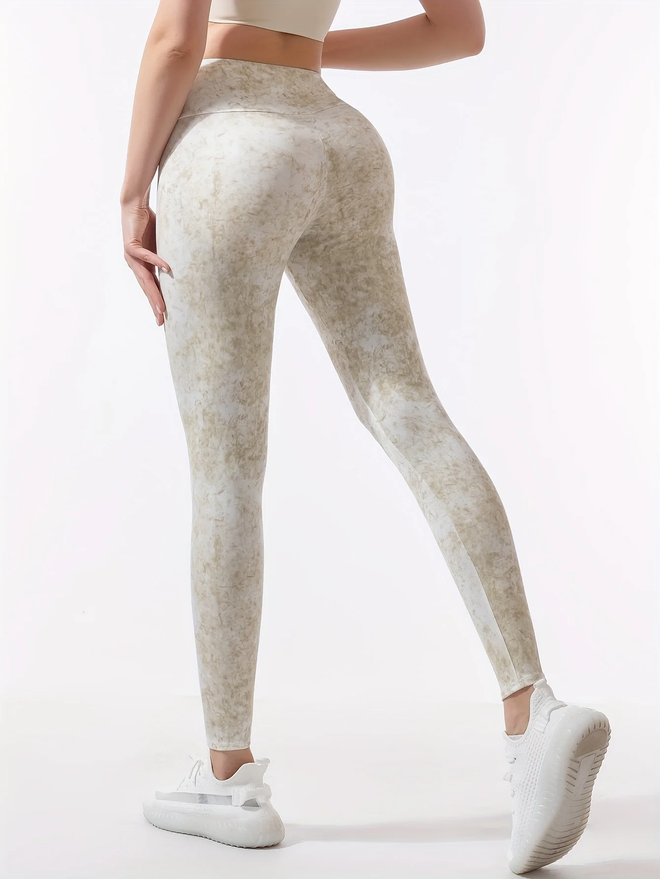 Pantalones de Yoga de Cintura Alta Primavera/Verano 2026 con Cintura Antirrollo, Leggings de Entrenamiento de Glúteos con Efecto Melocotón de Alta Elasticidad, B