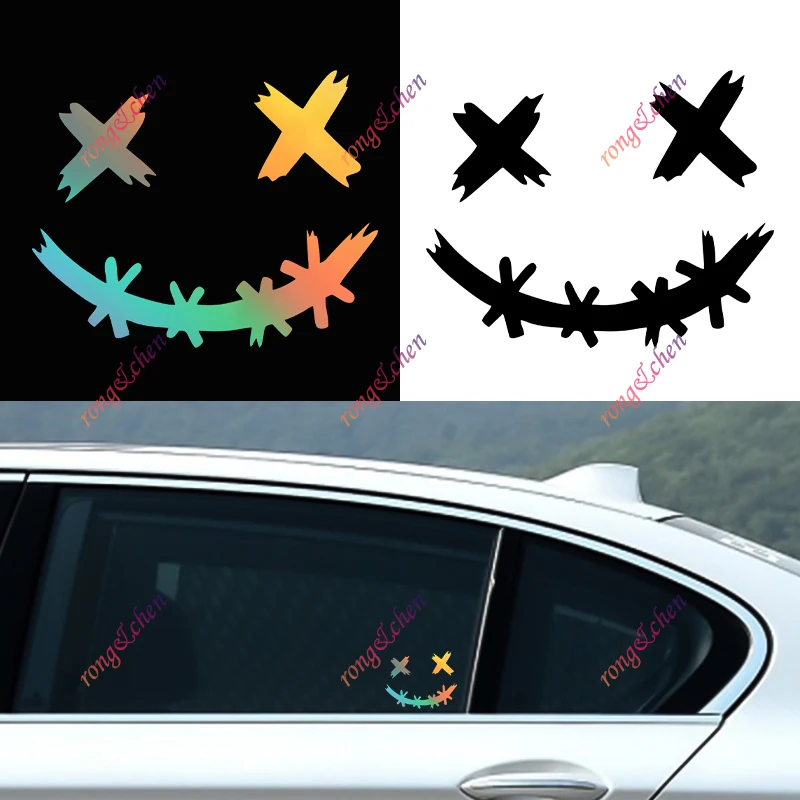 

Funny Car Sticker Smile for Car Motorcycle Racing Helmet Laptop Trunk Body Car Window Surfboard Waterproof PVC Vinyl Decals