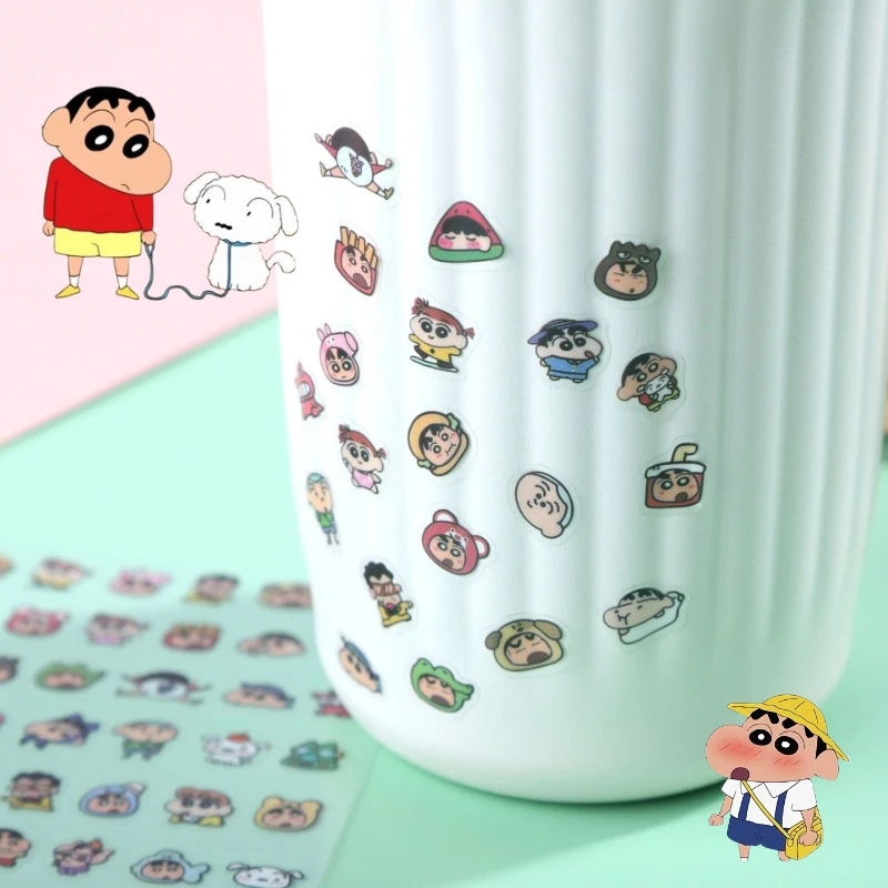 

Crayon Shin-chan Cartoon Stickers Kawaii Notebook Hand Account Decorate Lovely Nail Patches Girl Anime PVC Stickers Stationery