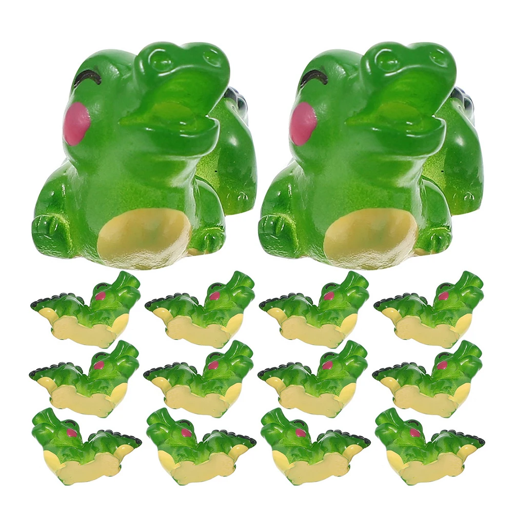 

30pcs Crocodile Statue Decoration Resin Figurines Mini Animal Cute Ornaments Garden Aquarium Reptile Tank Bonsai Micro