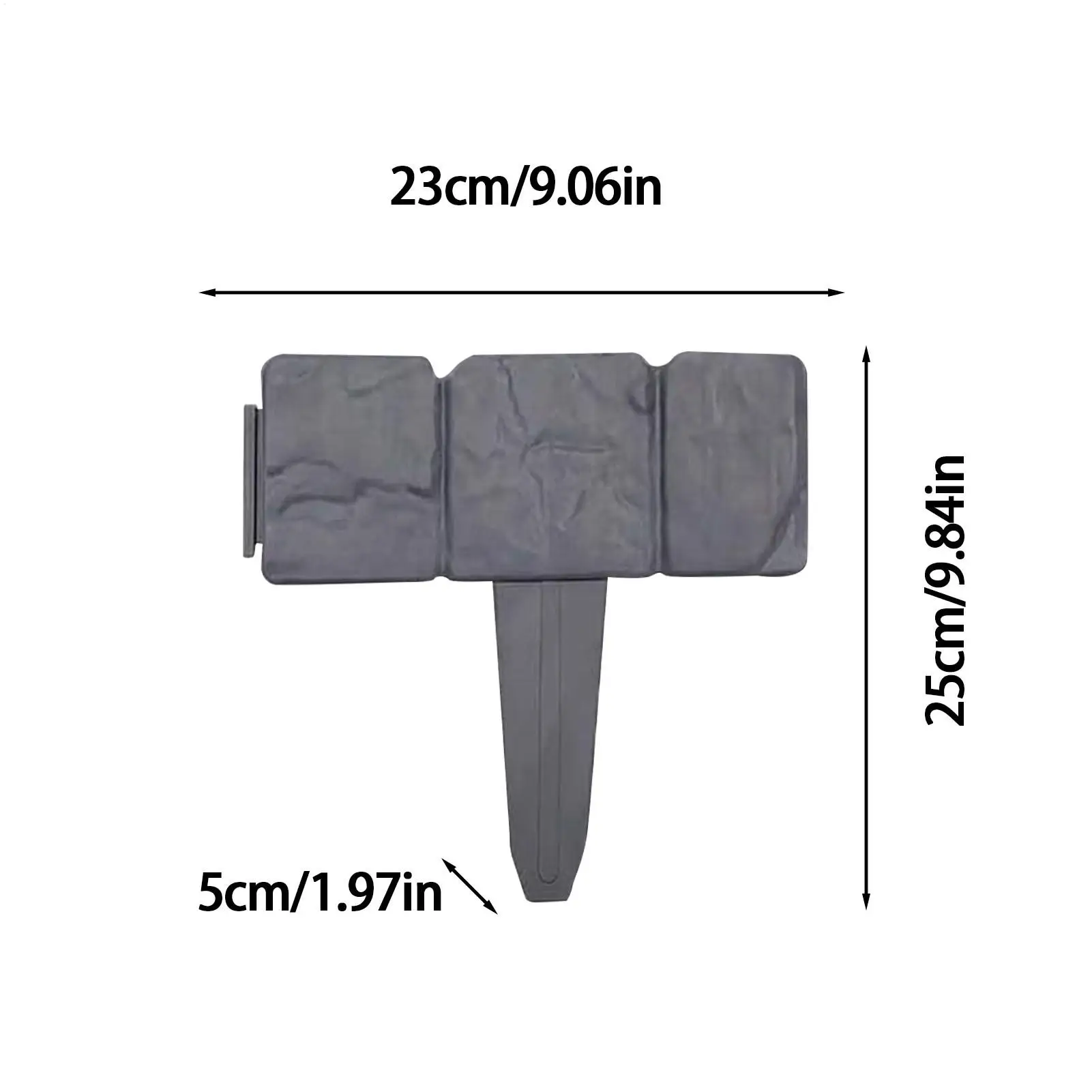 1Pcs Plastic Imitation Stone Garden Fence Weatherproof Garden Stakes Decorative Edging No Dig for Flower Bed Lawn Outdoor Decor