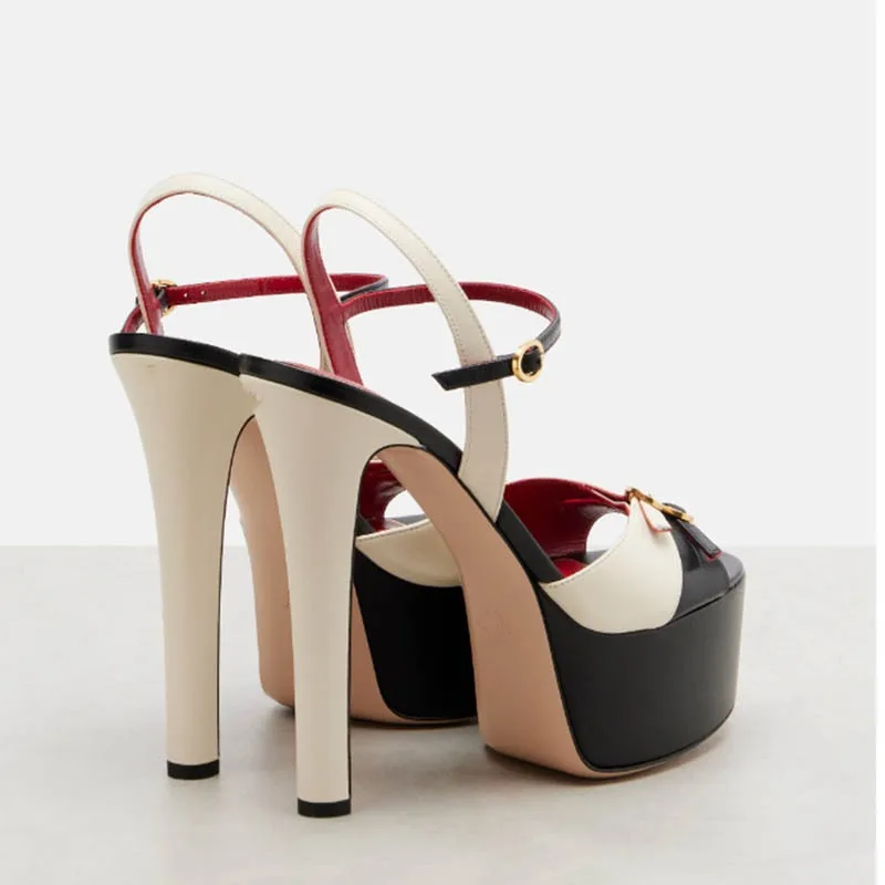 French Style Luxury High-Heeled Shoes with Thick Toe and Hollowed Out Back for Banquets, Women's Buckle Strap Sandals