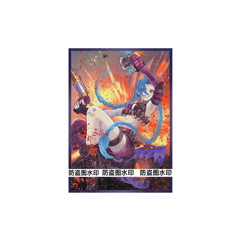 50 قطعة/المجموعة 66X92 مللي متر Diy آلهة قصة Jinxs بطاقة كم اللون فلاش Ws Opcg Ptcg Kaisa بطاقة غطاء للحماية أنيمي بطاقات دمى هدايا #5