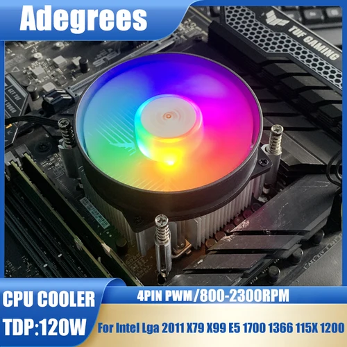 Enfriador de aire de CPU, núcleo de cobre de 4 pines, 90MM, RGB, procesador de PC, Enfriador para Intel 1150/1151/1155/1156/1700/1200/1366/2011/2011-3/X99/X79