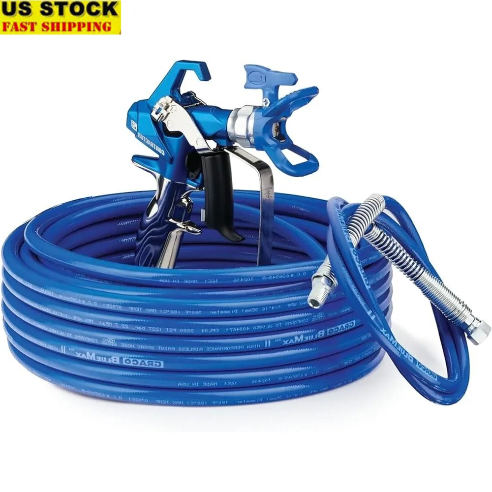 Contractor PC Gun Hose Kit 50ft High Pressure 3600PSI EasyFit Trigger ProConnect Cartridge Stainless Steel Tool Set