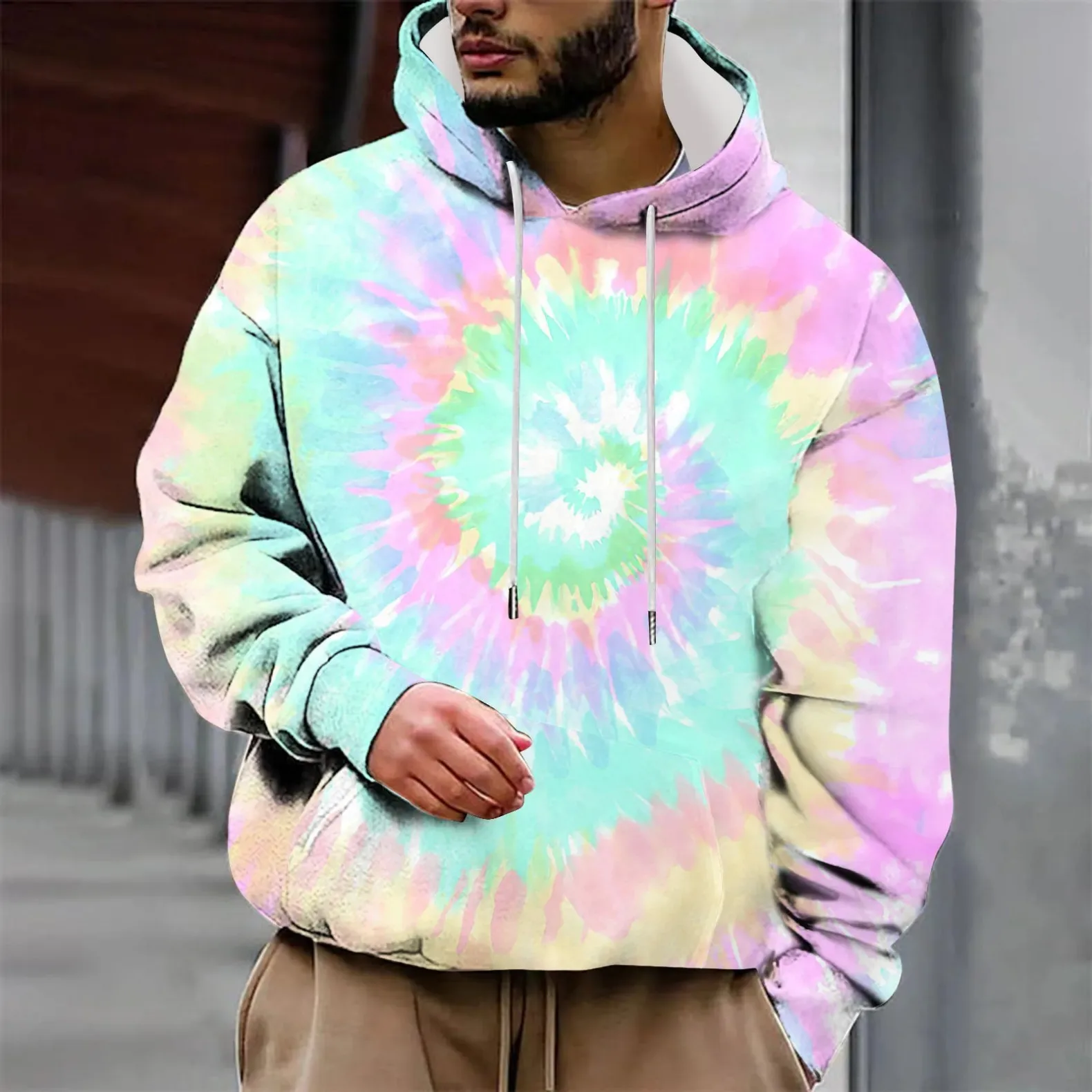 

Men's Tie-dye Pattern 3D Print Hoodies, Long Sleeve Hooded Sweatshirts, Oversized Pullover, Harajuku Coat, Man Clothing, Fashion