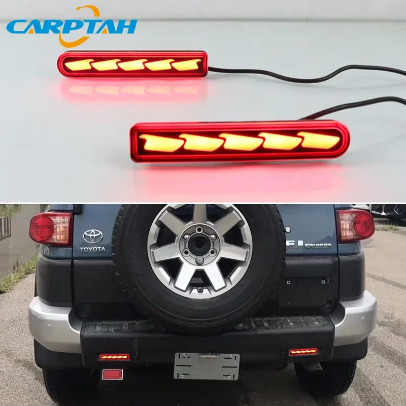 Car LED Rear Bumper Lamps For Toyota FJ Cruiser USA 2007-2021 Brake Light Turn Signal Backup Reflector Lamp Taillights Fog lamp