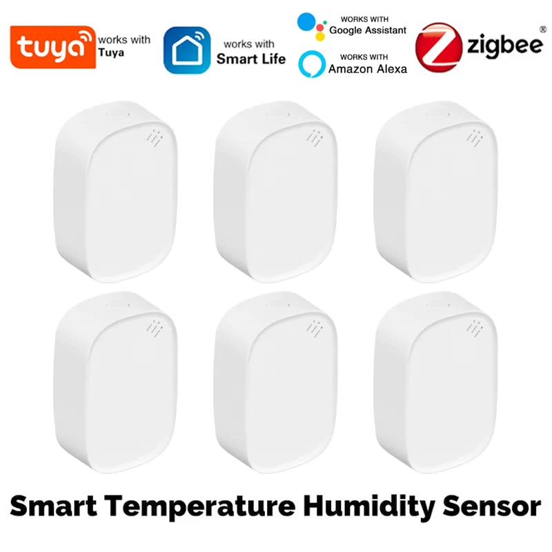MOES Tuya Zigbee Smart Temperature Humidity Sensor Indoor Hygrometer APP Monitoring Works With Alexa Google Home Battery Powered