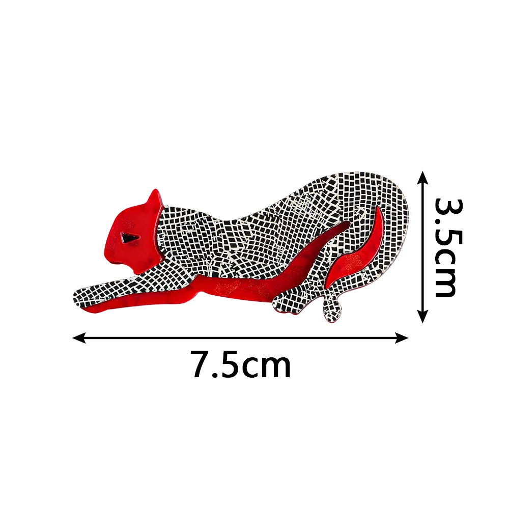 FishSheep New Acrylic Leopard Brooch for Women Men Resin Cute Animal Lion Tiger Brooches Pins Jewelry Clothing Accessory Gifts