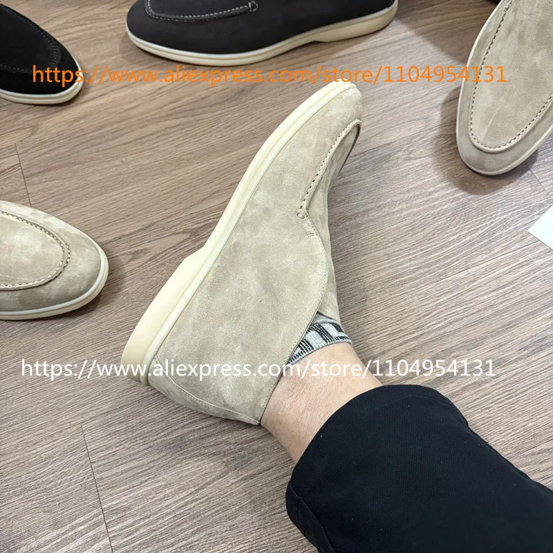 apricot black Loafers Casual B - Suede Loafers Men บทวิจารณ์และราคา