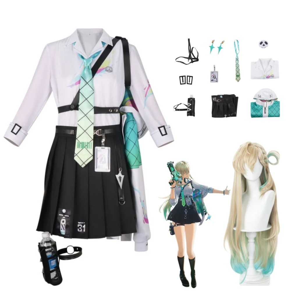 

Костюм для косплея Линэ из игры Wuthering Waves, парик, комплект для женщин, наряд для Хэллоуина и ролевых игр