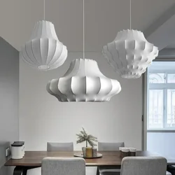 Modern Home Decoration Silk Ceiling Pendant Lights Fabric Art Lampshade Led Lamp Chandeliers Living Room Bedroom Dining Lighting