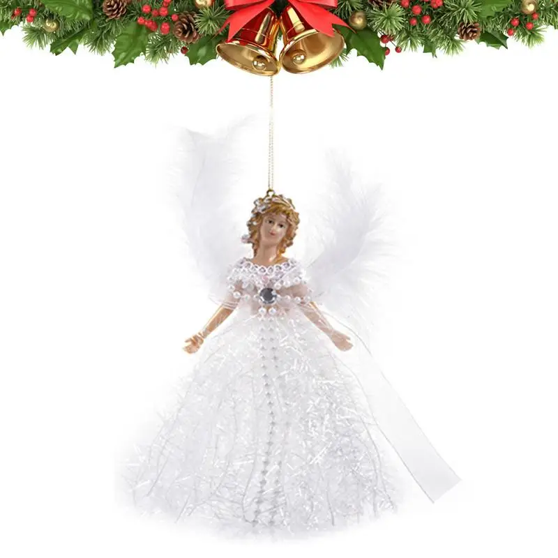 Christmas Angel Pendant Hanging Angels Christmas Tree Ornaments Christmas Tree Angel Topper With Wings Handmade Holiday Angel